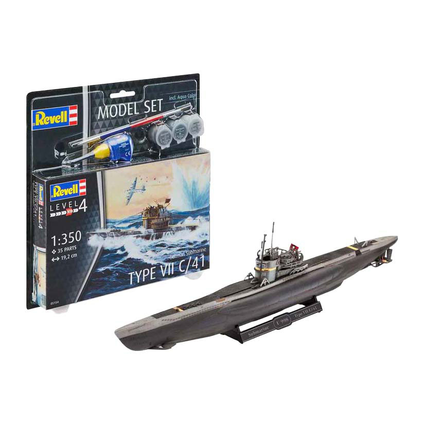 Revell Modellbausatz - Deutsches U-Boot Typ VII C/41 1:350 - 35dlg.