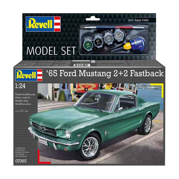 Revell Modellbausatz – 1965 Ford Mustang 2+2 Fastback 1:24 – 82 Teile. Revell Modellbausatz – 1965 Ford Mustang 2+2 Fastback 1:24 – 82 Teile.