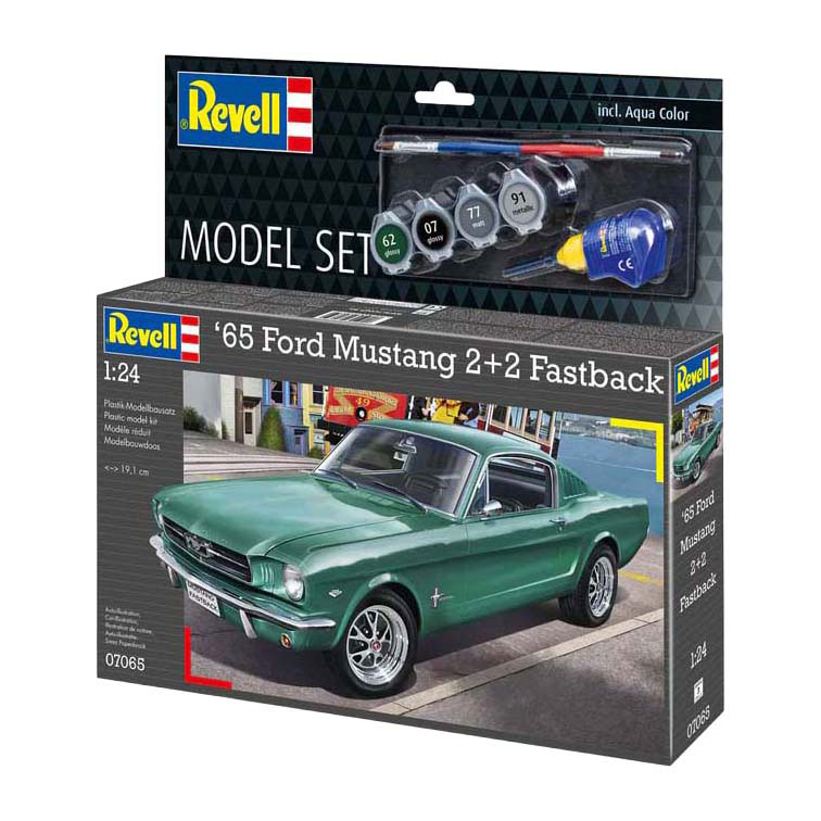 Revell Modellbausatz – 1965 Ford Mustang 2+2 Fastback 1:24 – 82 Teile. Revell Modellbausatz – 1965 Ford Mustang 2+2 Fastback 1:24 – 82 Teile.
