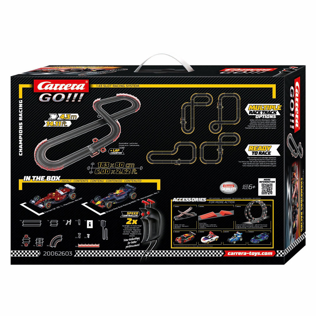 Carrera GO!!! Racebaan - Champion's Racing M. Verstappen No.1 vs. L. Hamilton No.44 Carrera GO!!! Racebaan - Champion's Racing M. Verstappen No.1 vs. L. Hamilton No.44