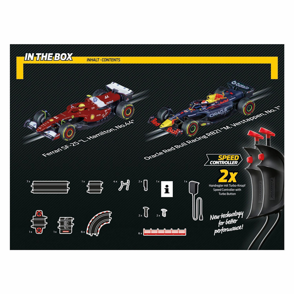 Carrera GO!!! Racebaan - Champion's Racing M. Verstappen No.1 vs. L. Hamilton No.44 Carrera GO!!! Racebaan - Champion's Racing M. Verstappen No.1 vs. L. Hamilton No.44