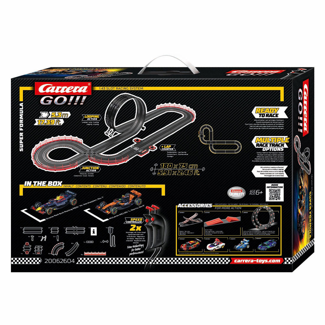 Carrera GO!!! Racebaan Super Formula - M. Verstappen, No.1 vs. L. Norris, No.4