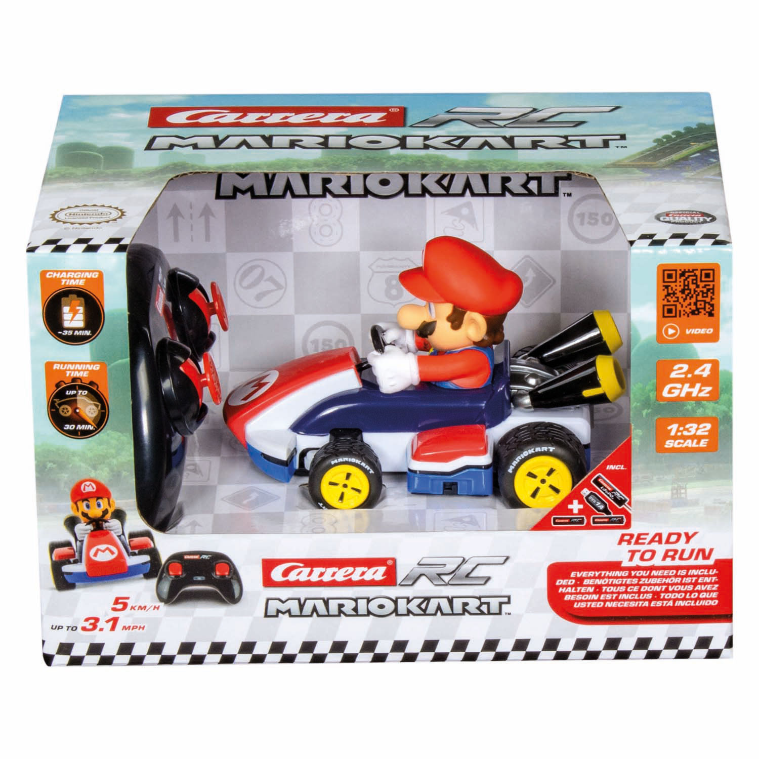 Carrera RC 2,4 GHz Mario Kart Race Kart 1:32 - Mario