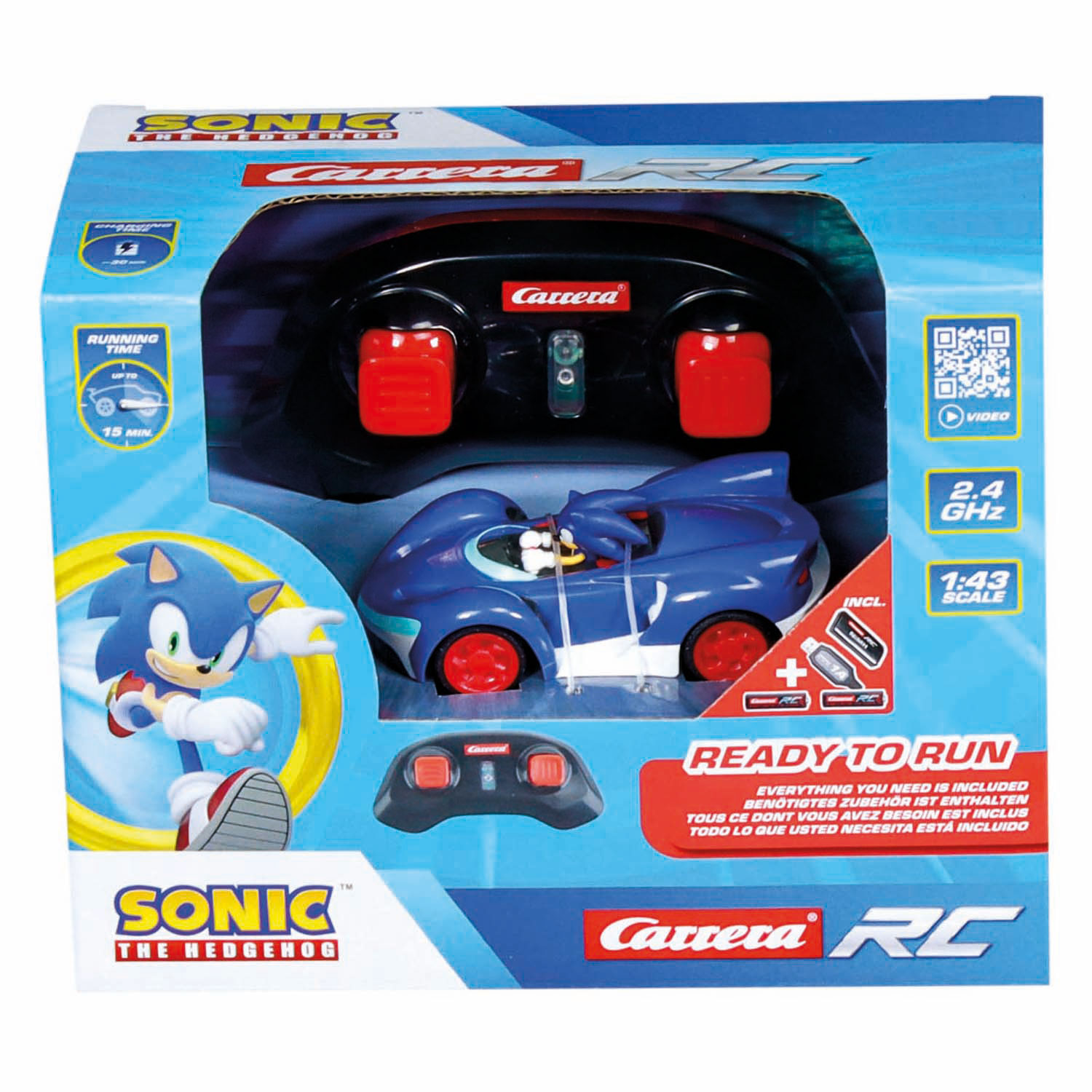 Mini-voiture télécommandée Carrera Team Sonic Racing - Sonic 1:43
