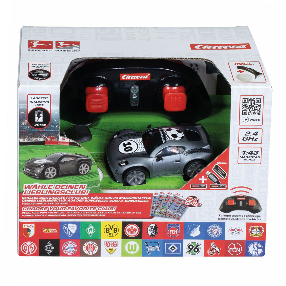 Carrera Mini RC 2,4 GHz Bundesliga 1:43 - Gris