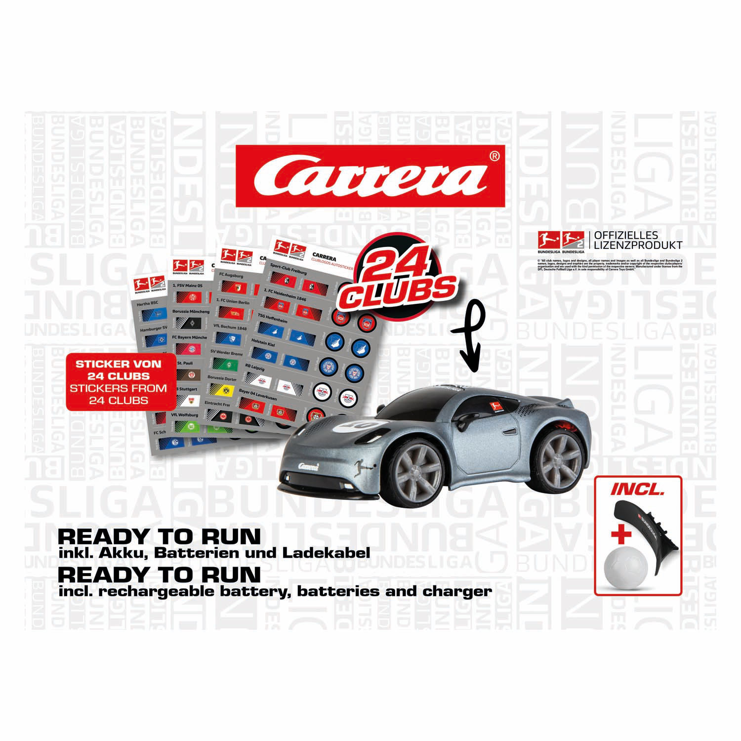 Carrera Mini RC 2,4 GHz Bundesliga 1:43 - Gris