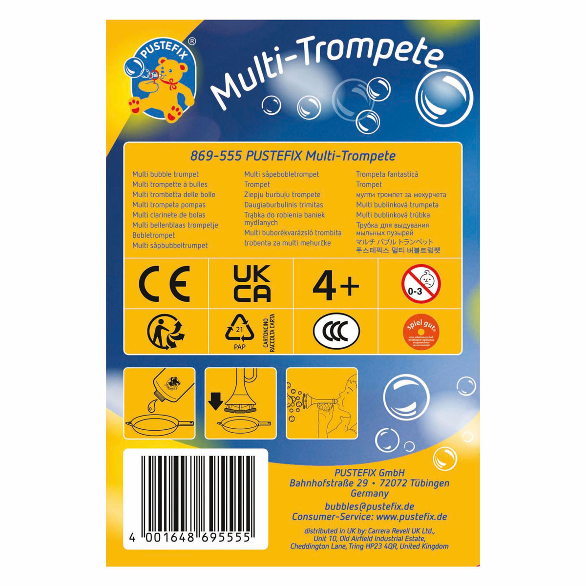 PUSTEFIX Multi Bubble Trompet met Bellenblaas