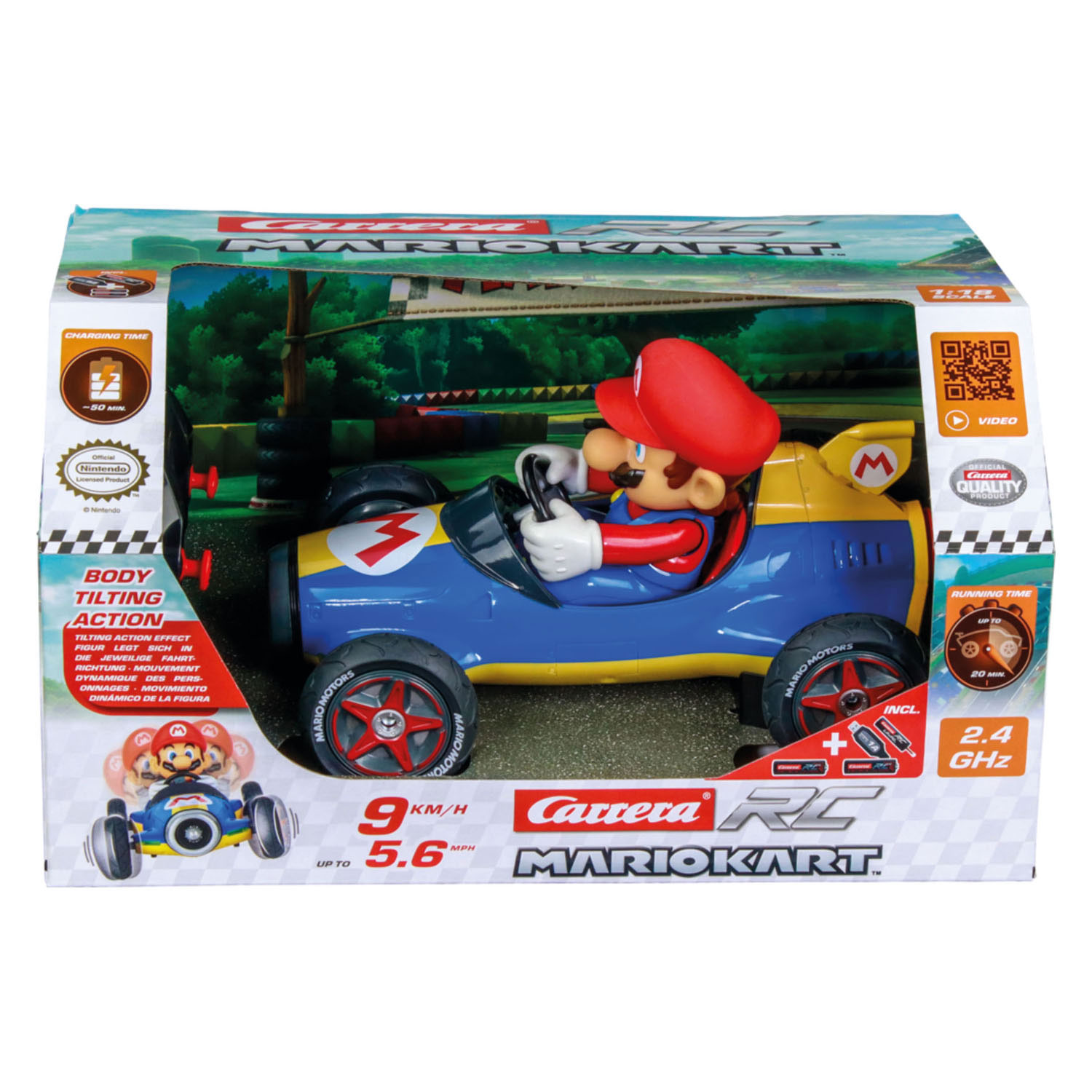 RC 2.4GHz Bestuurbare Mario Kart Mach 8 Mario - 1:18
