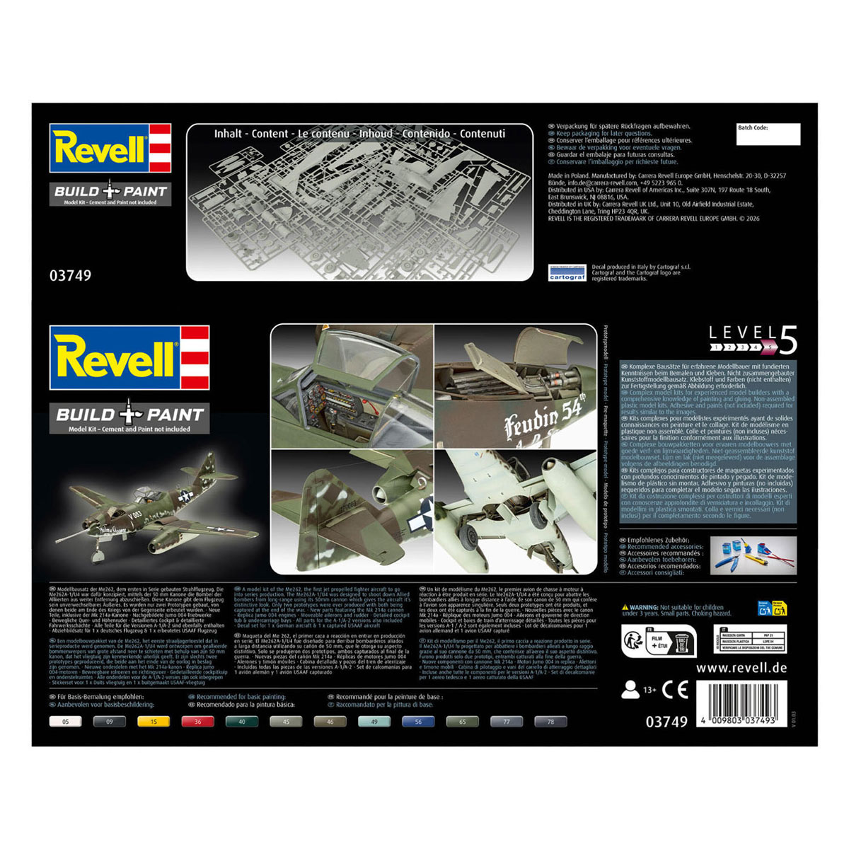 Revell Modelbouwpakket Messerschmitt Me262A-1a/U6 1:32 - 243dlg.