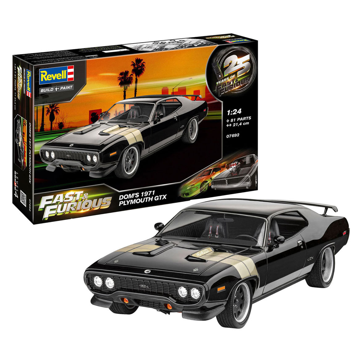 Revell Modelbouwpakket Fast & Furious - Dominic's 1971 Plymouth GTX 1:24 - 81dlg.