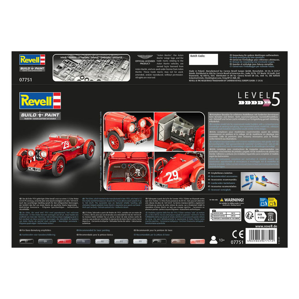 Revell Modelbouwpakket Aston Martin Ulster 1:32 - 72dlg.