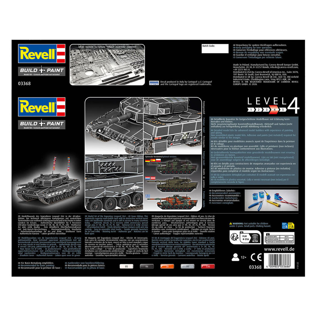 Revell Modelbouwpakket Leopard 2A4 - Special Decoration 40th anniversary 1:35 - 212dlg.