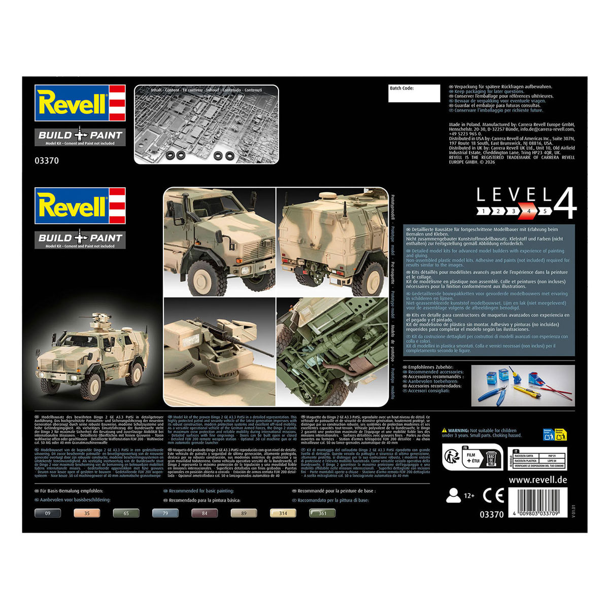 Maquette Revell Dingo 2 GE A3.3 PatSi 1:35 - 238 pièces.