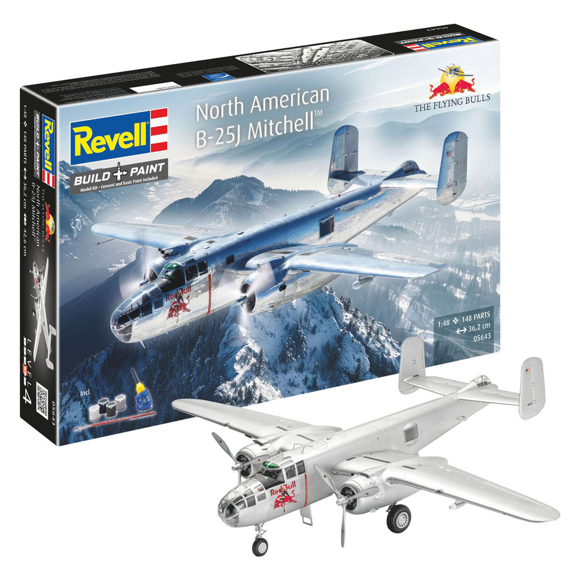 Coffret cadeau Revell Modelbouwpakket B-25J Mitchell : Flying Bulls 1:48 - 148dlg.