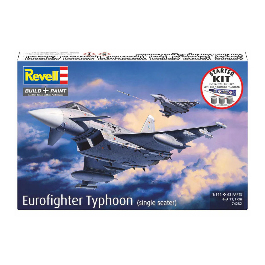 Revell Modelbouwpakket Starter Kit Eurofighter Typhoon (single seater) 1:144 - 63dlg.