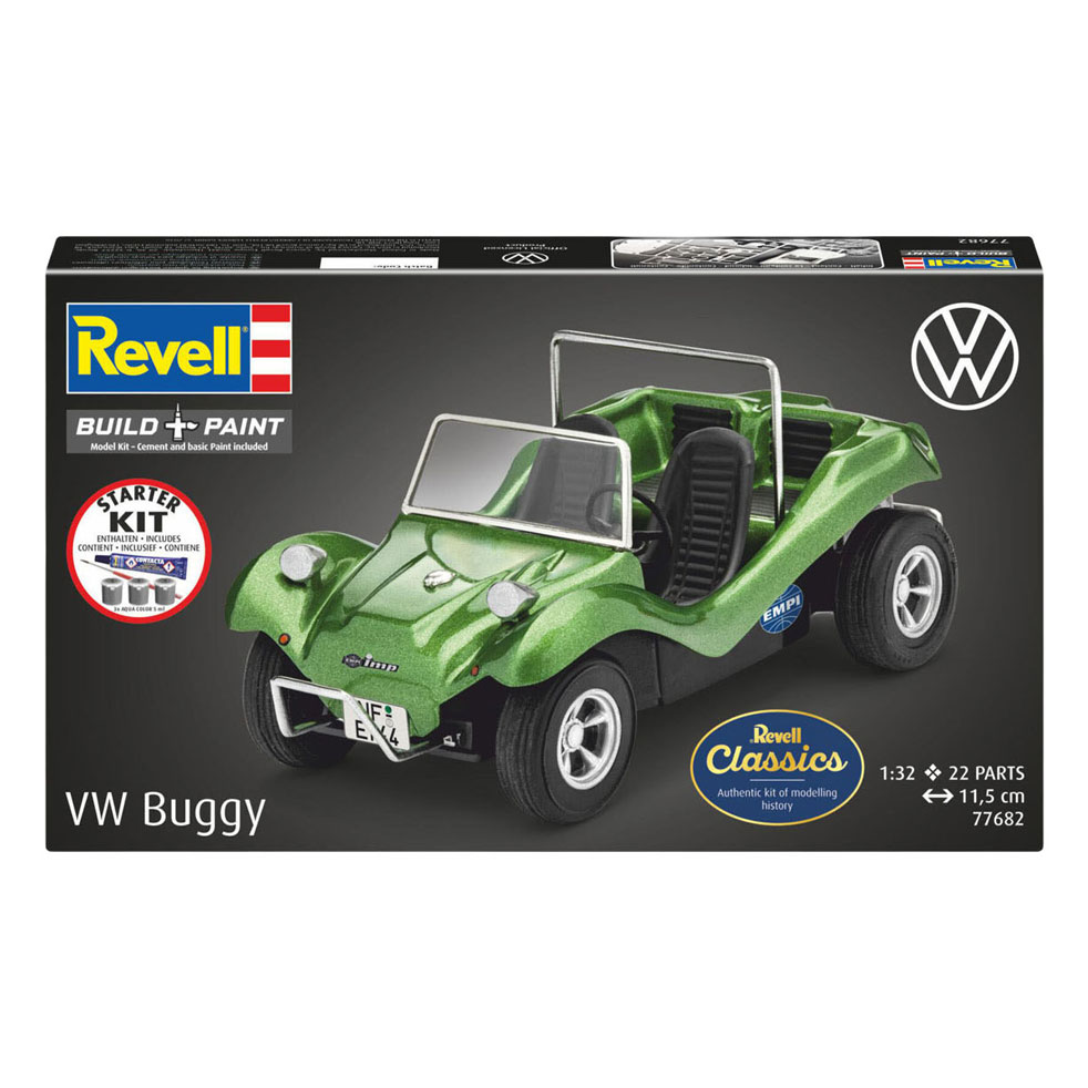 Kit de construction de maquette Revell, kit de démarrage VW Buggy 1:32 - 22 pièces.