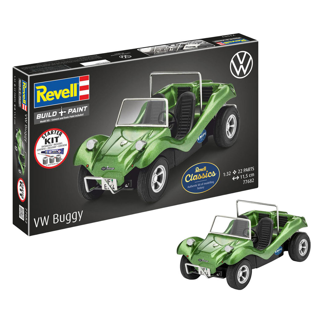 Kit de construction de maquette Revell, kit de démarrage VW Buggy 1:32 - 22 pièces.