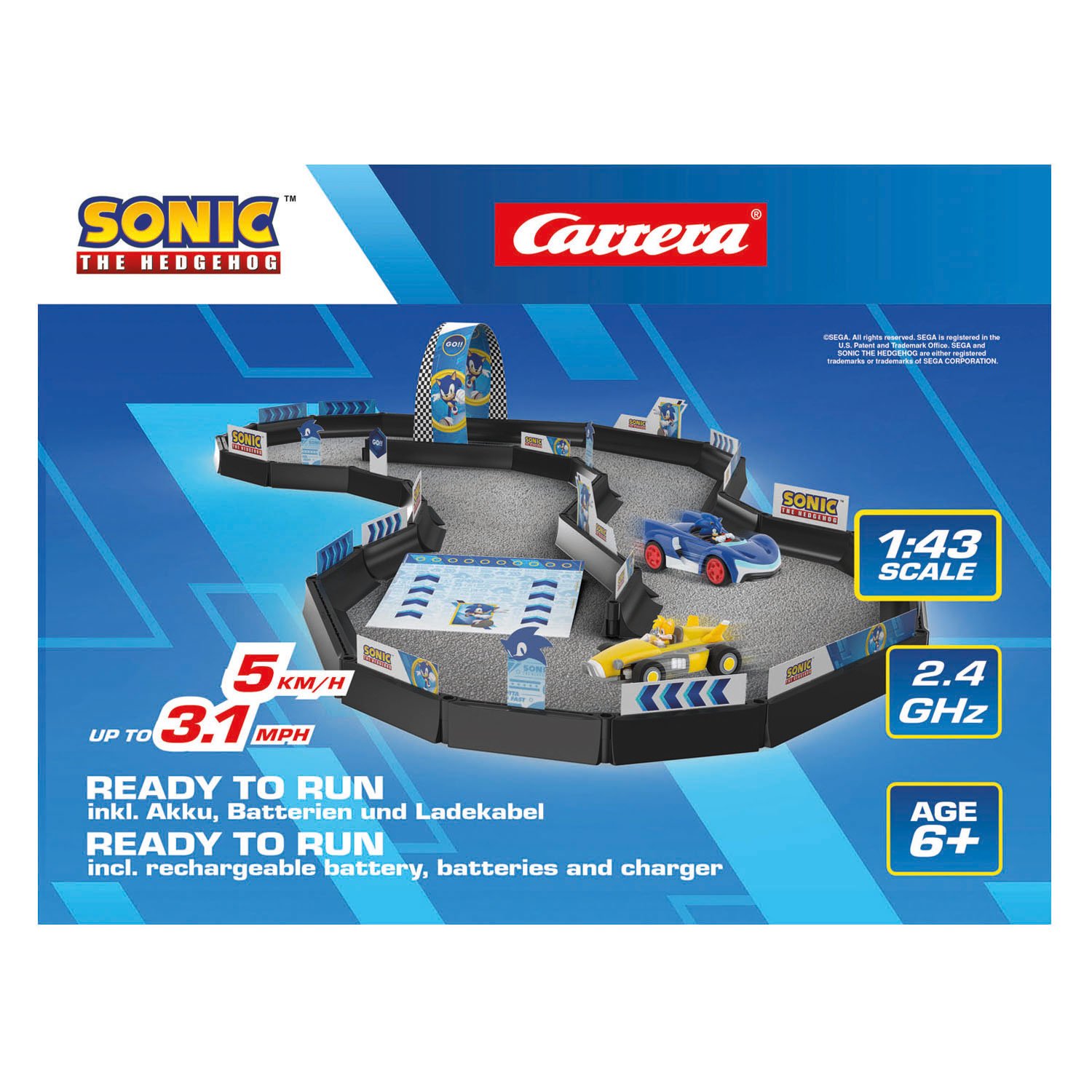 Carrera RC 2,4GHz Racebaan Team Sonic Racing  Tabletop Racing Set - 1:43
