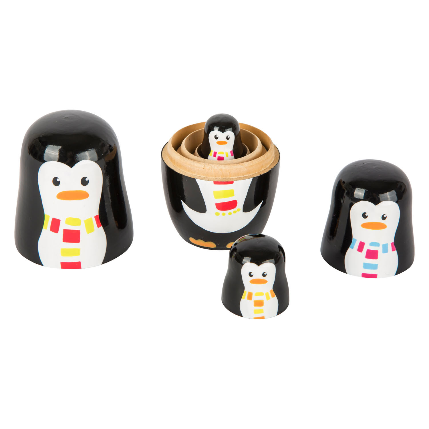 Small Foot - Matroschka-Puppen aus Holz, Pinguinfamilie