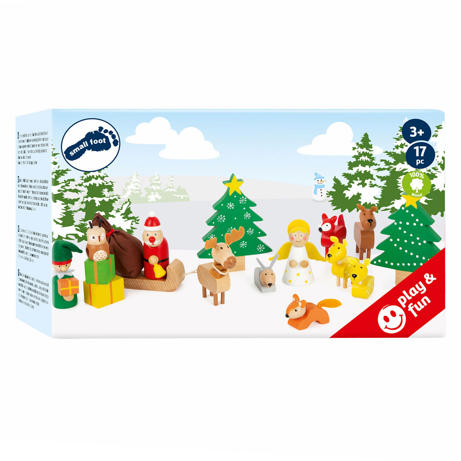 Small Foot - Animaux en bois Noël dans les bois Playset, 17dlg.