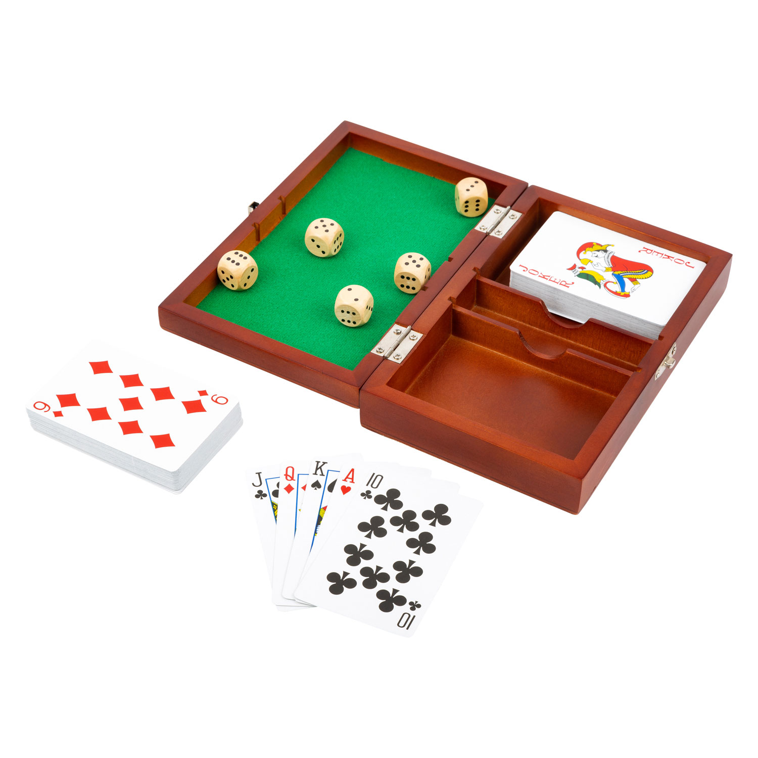 Small Foot - Cartes à jouer et jeu de dés dans une boîte en bois