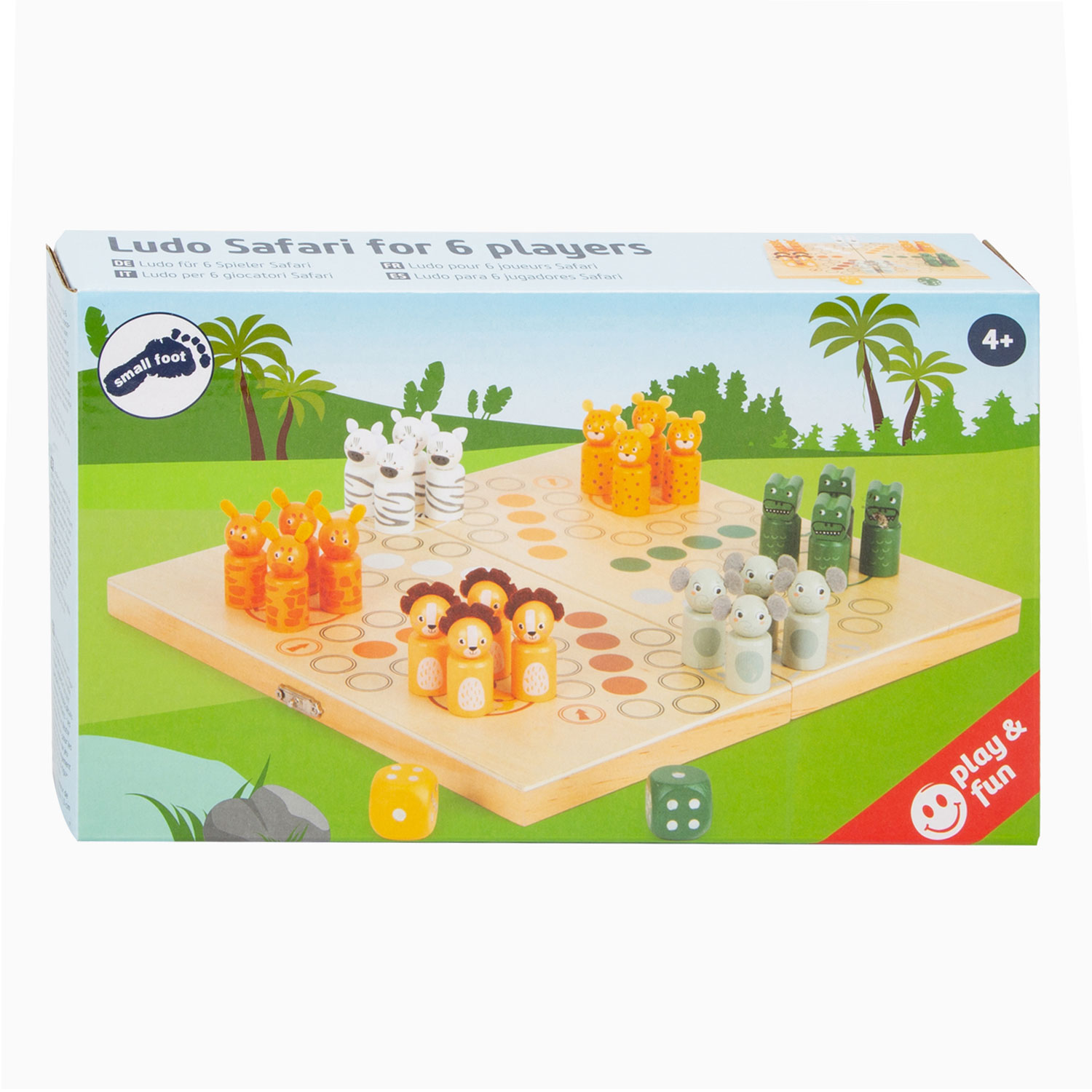 Small Foot – Holz-Ludo-Spiel Safari – 6 Spieler