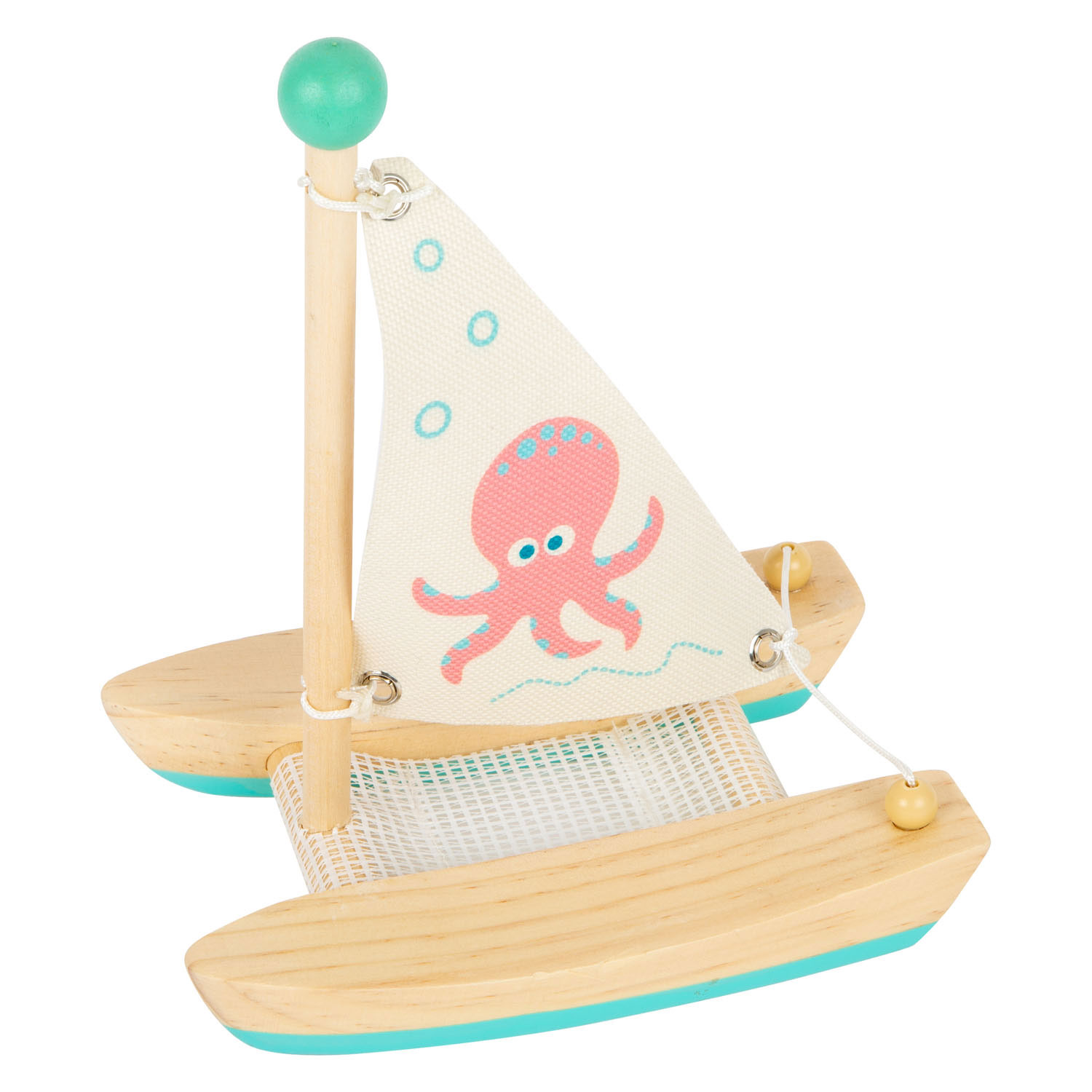 Small Foot - Badespielzeug Katamaran Oktopus aus Holz