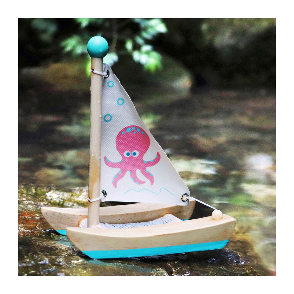 Small Foot - Badspeelgoed Houten Catamaran Octopus