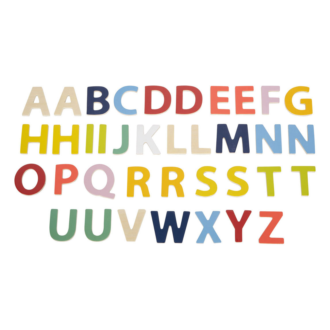 Small Foot - Lettres magnétiques en bois de couleur, 37 pièces.