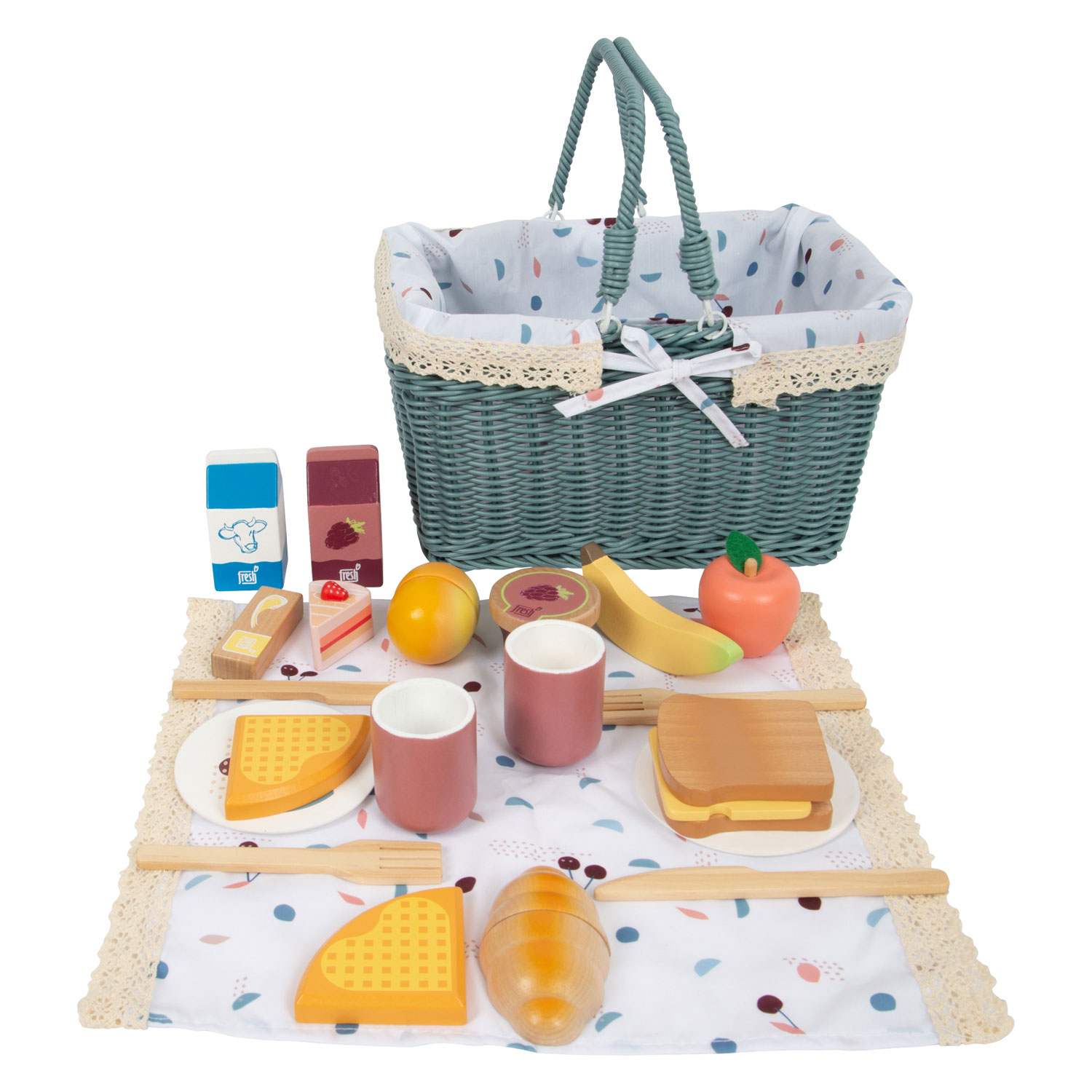 Small Foot - Picknick-Set mit Holzspielzeug Food Tasty, 26dlg.