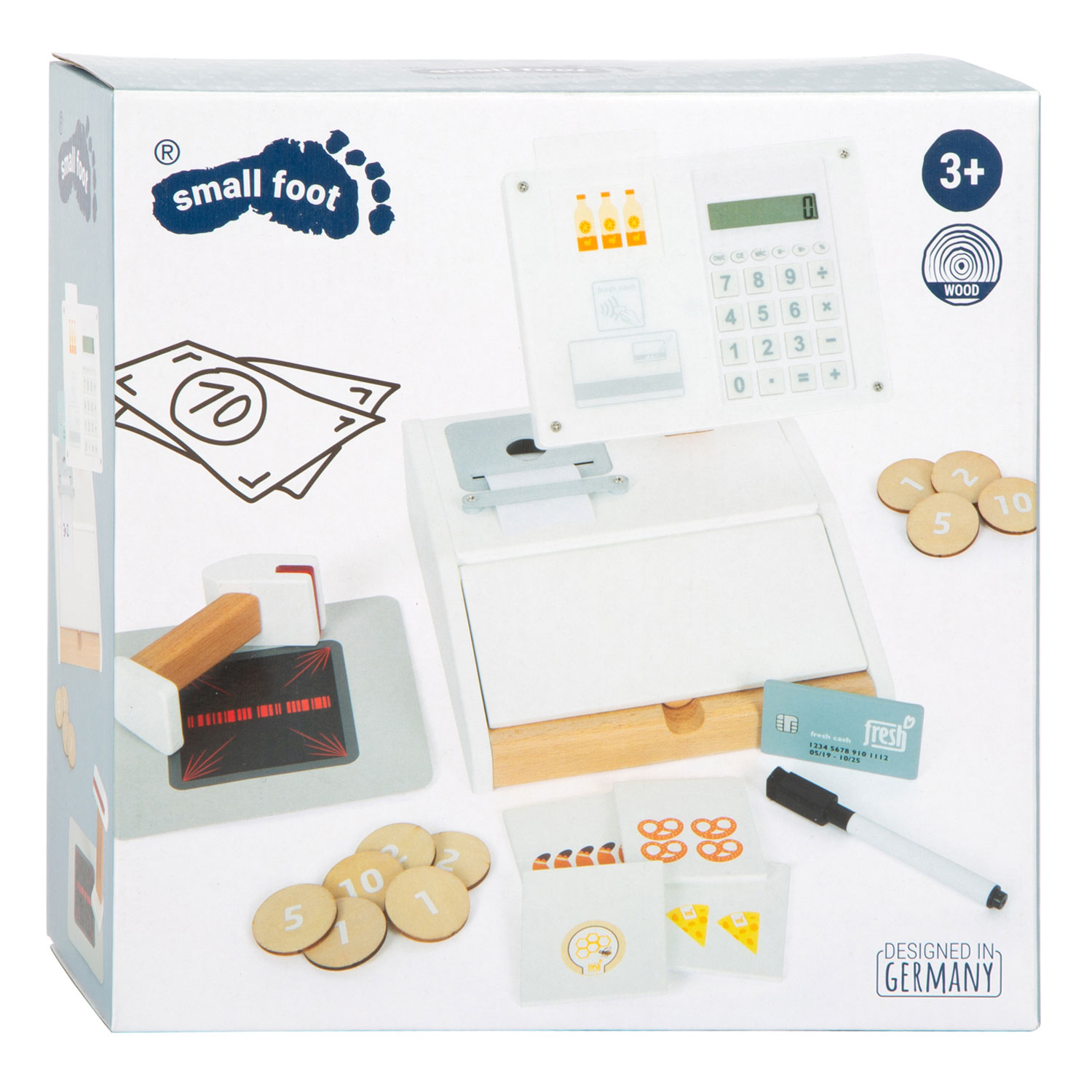 Caisse enregistreuse jeu d'argent fictif en tiroir-caisse 24 pièces -  Billets et