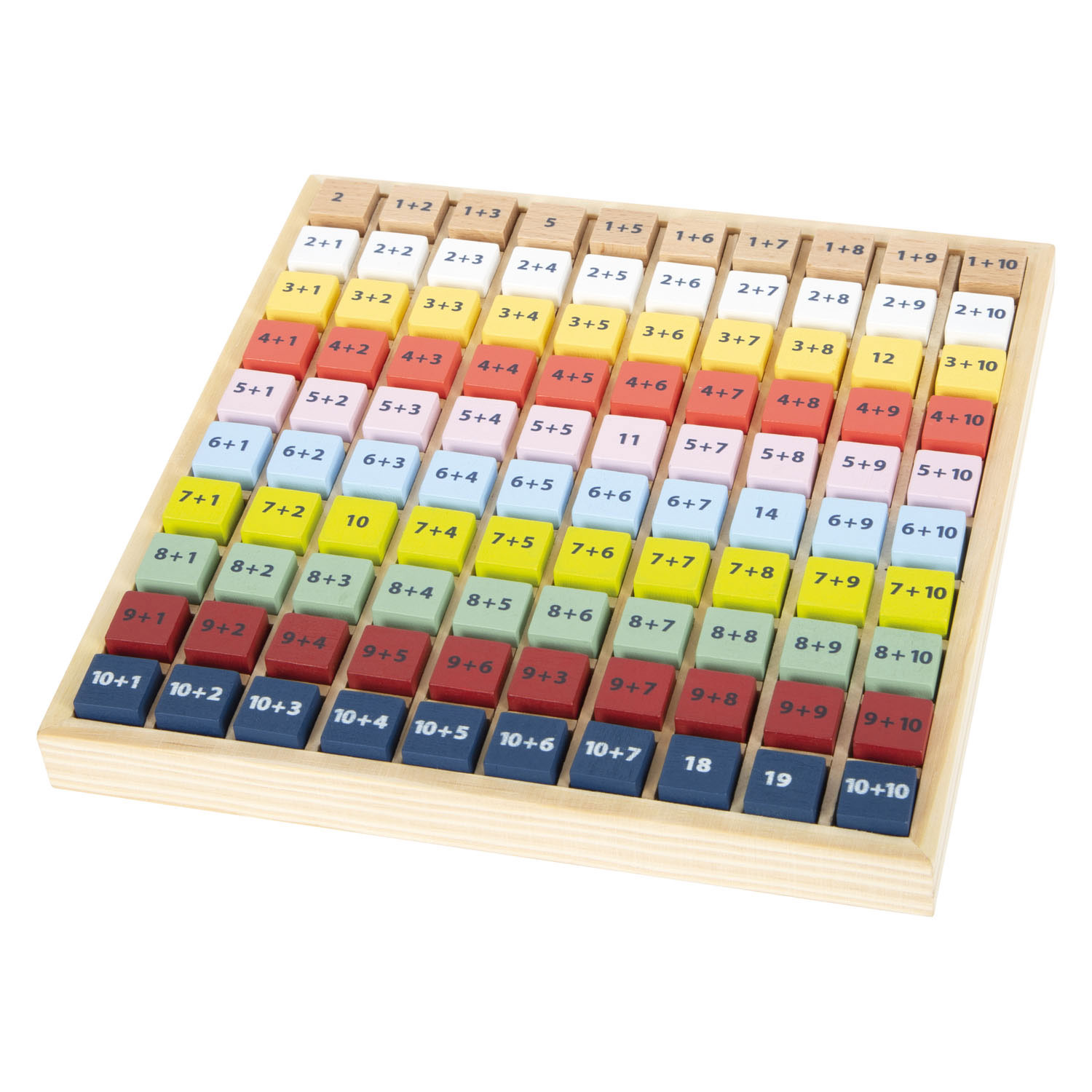 Small Foot - Tableau de calcul en bois pour addition de couleurs, 100 pcs.
