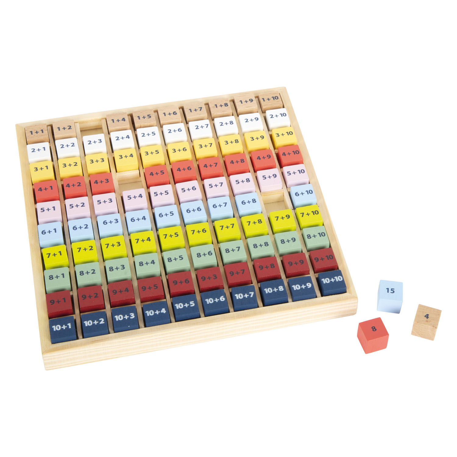 Small Foot - Tableau de calcul en bois pour addition de couleurs, 100 pcs.