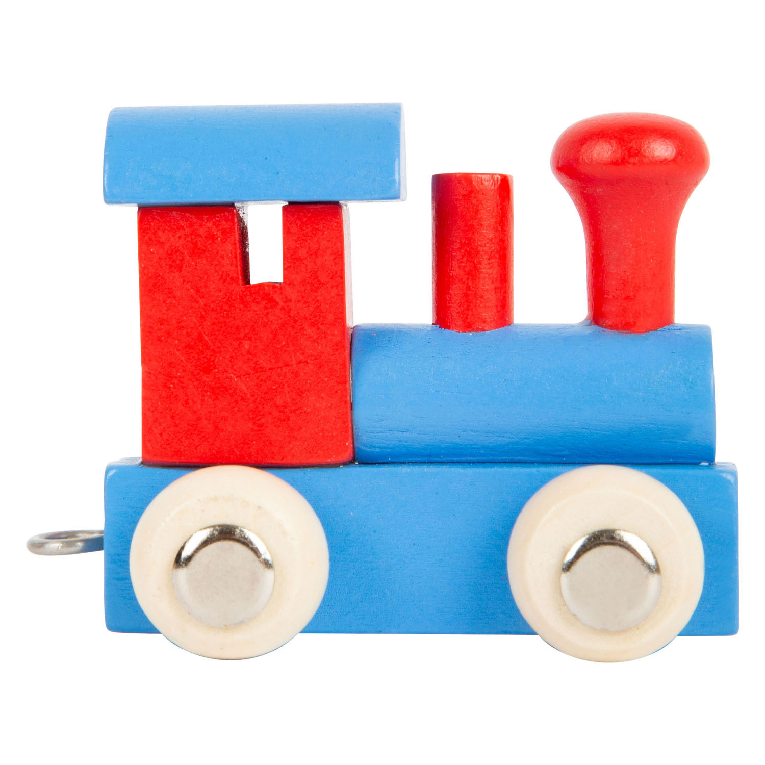 Small Foot - Locomotive de Train aux Lettres en Bois Rouge/Bleu