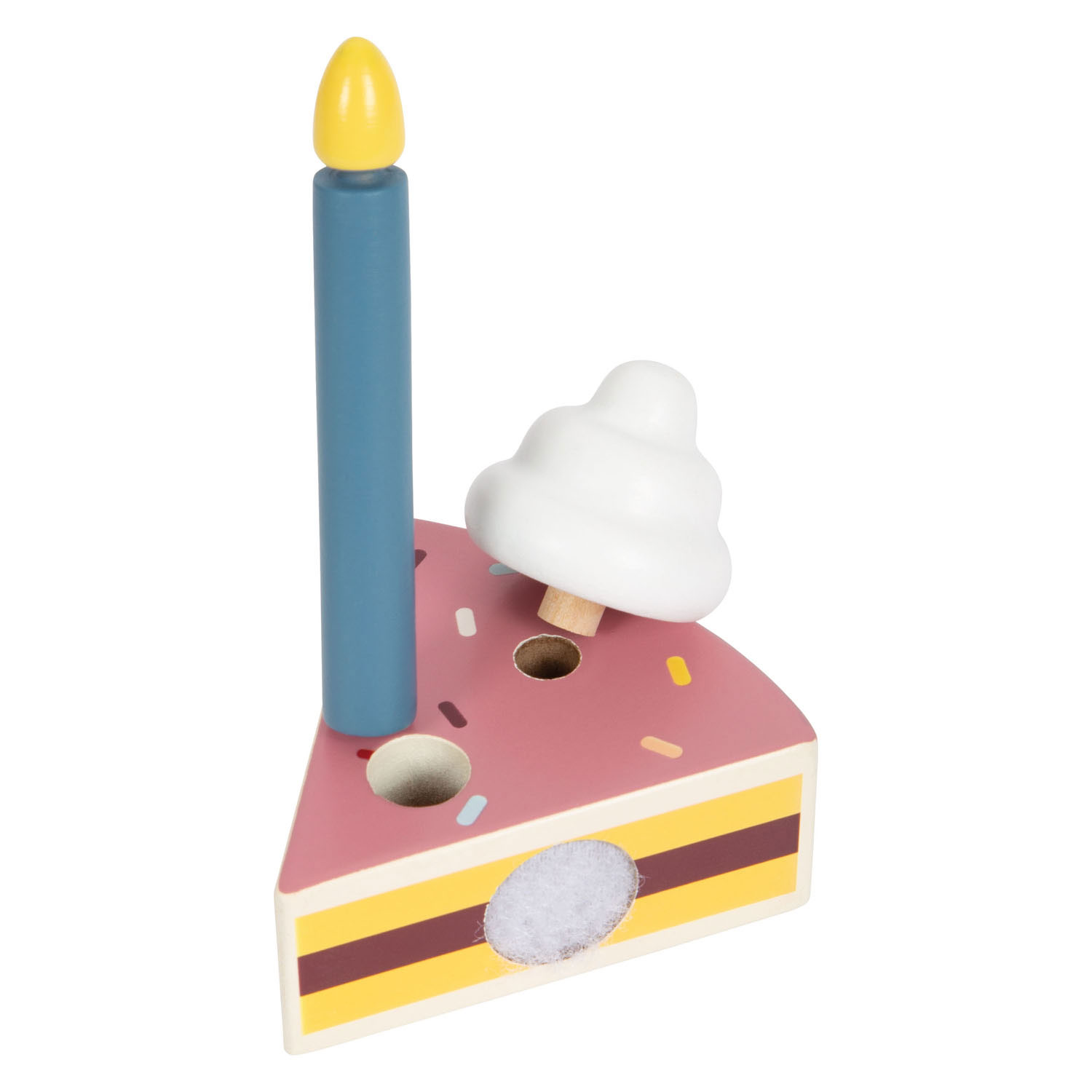 Small Foot - Gâteau d'anniversaire à découper en bois, 18 pièces.