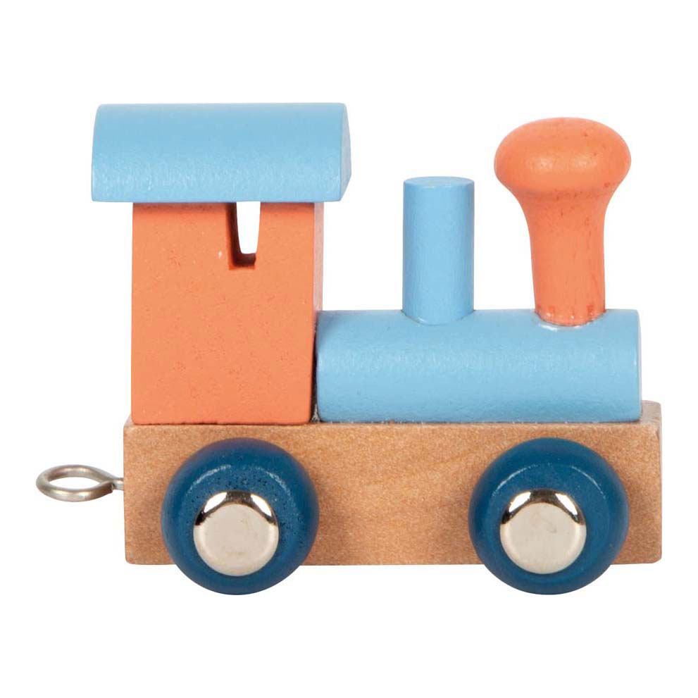 Small Foot - Train de Lettres en Bois Polar - Locomotive Saumon Rose Bleu