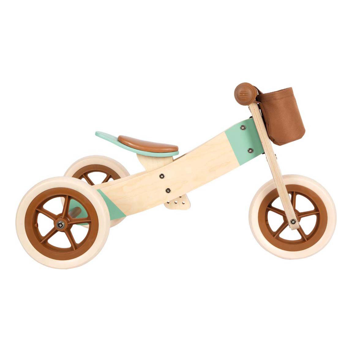 Small Foot - Tricycle en Bois Trike Marron Caramel