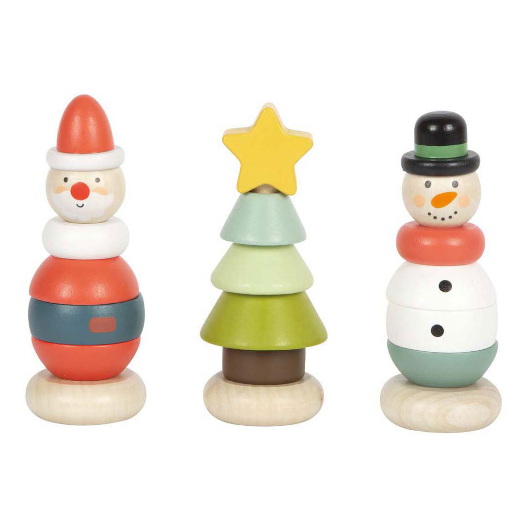 Small Foot - Tour d'empilage de Noël et d'hiver, 9 pièces.