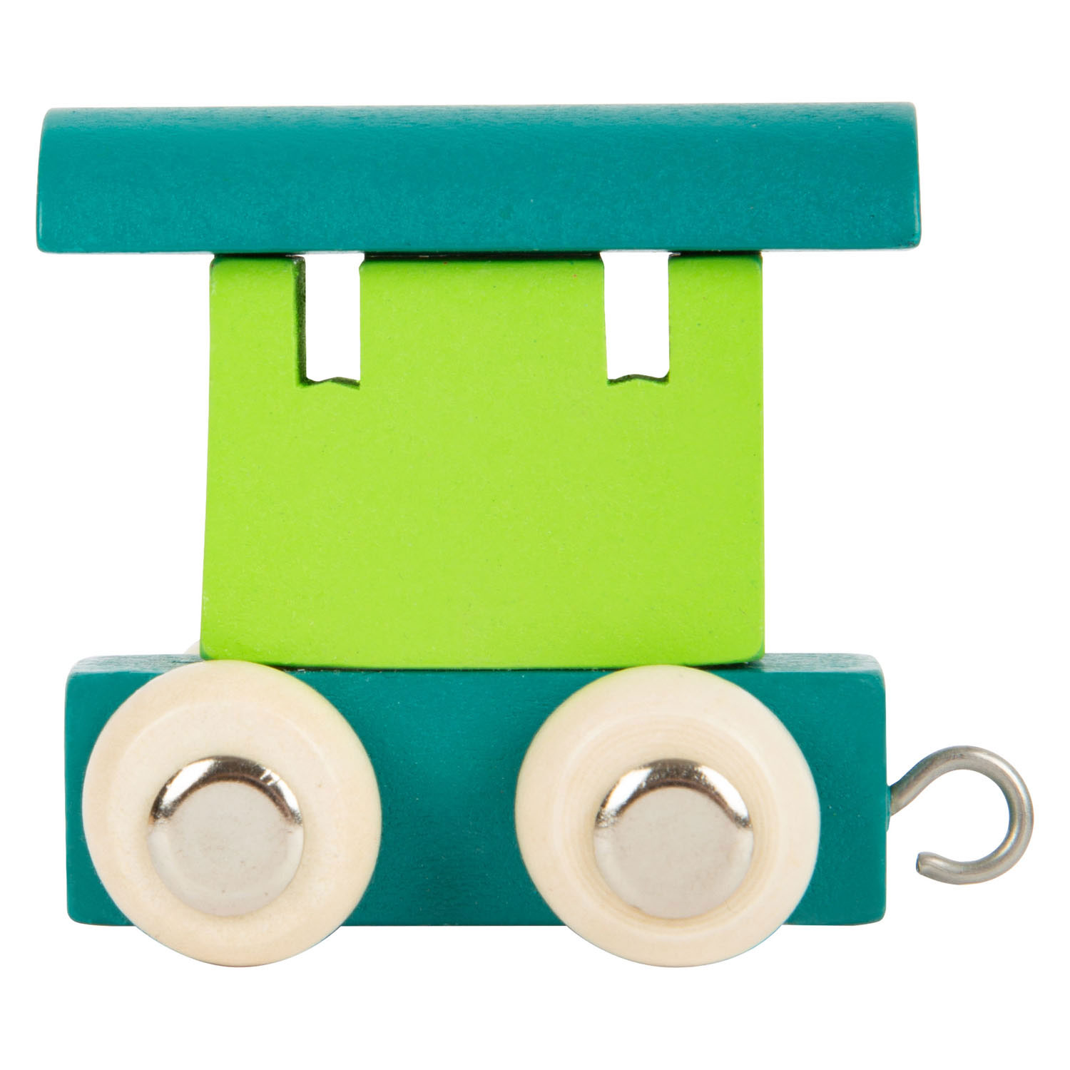 Small Foot - Wagon de train à lettres en bois vert - 12 pièces