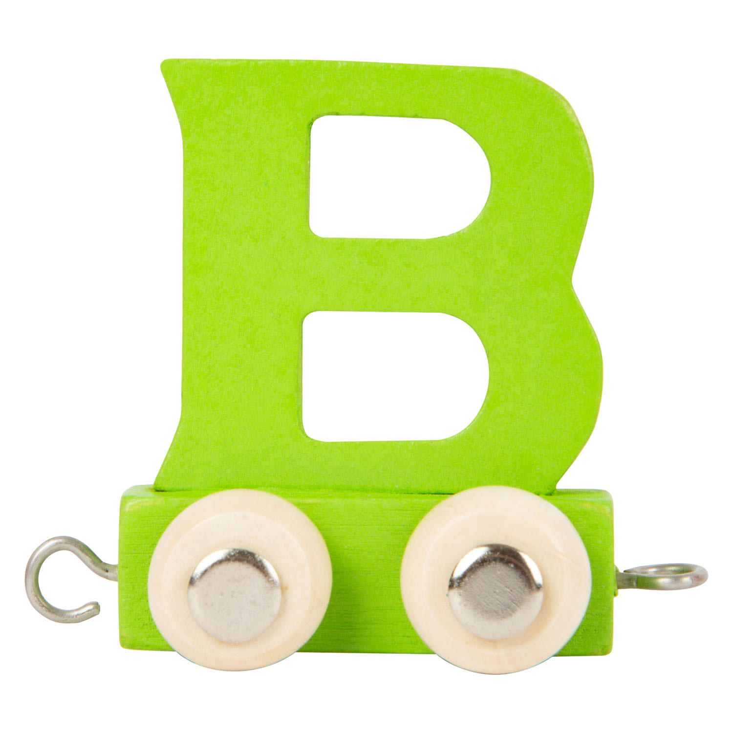 Small Foot - Train de lettres en bois vert - B - 12 pièces