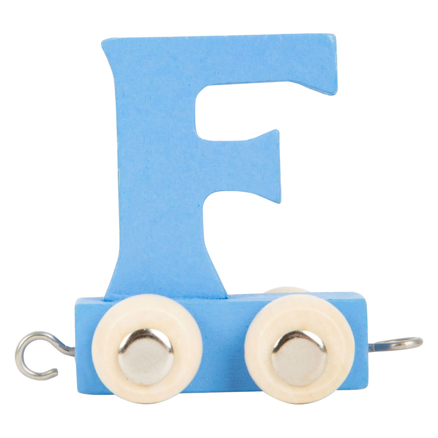 Small Foot - Houten Lettertrein Blauw - F - 12 stuks