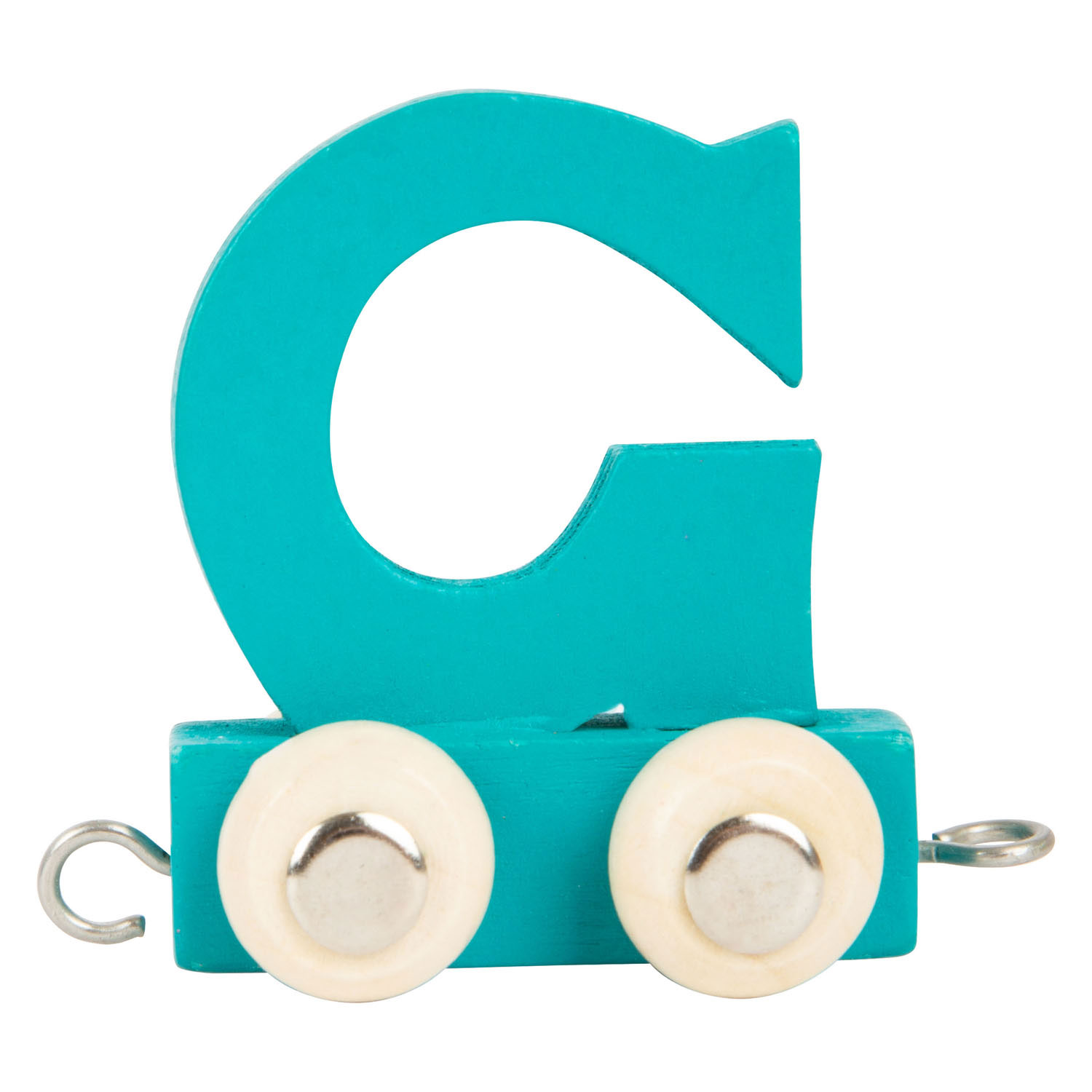 Small Foot - Train de lettres en bois bleu aqua - G - 12 pièces