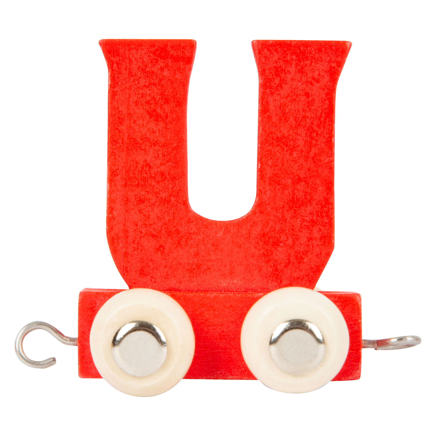 Small Foot - Train de lettres en bois rouge - U - 12 pièces