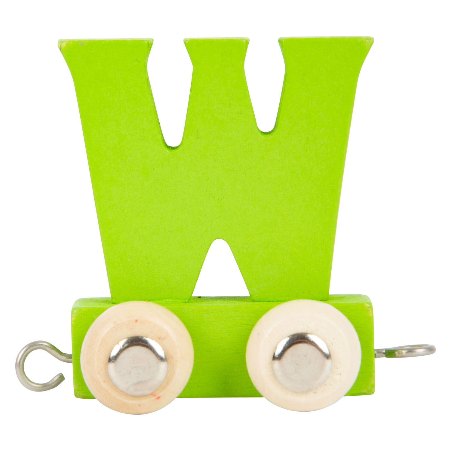 Small Foot - Train de lettres en bois vert - W - 12 pièces