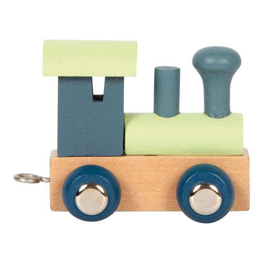 Small Foot - Train à lettres en bois Polar - Locomotive Bleu Vert - 12 pièces