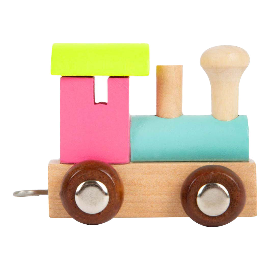 Small Foot - Houten Lettertrein Locomotief Gekleurd - 12 stuks