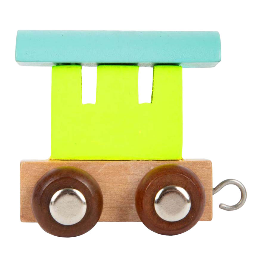 Small Foot - Wagon de train à lettres en bois coloré - 12 pièces