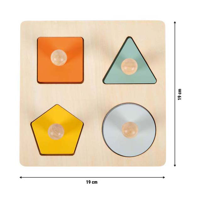 Kleines Fuß-Holzpuzzle mit Formen, Montessori-Qualität, FSC-zertifiziert