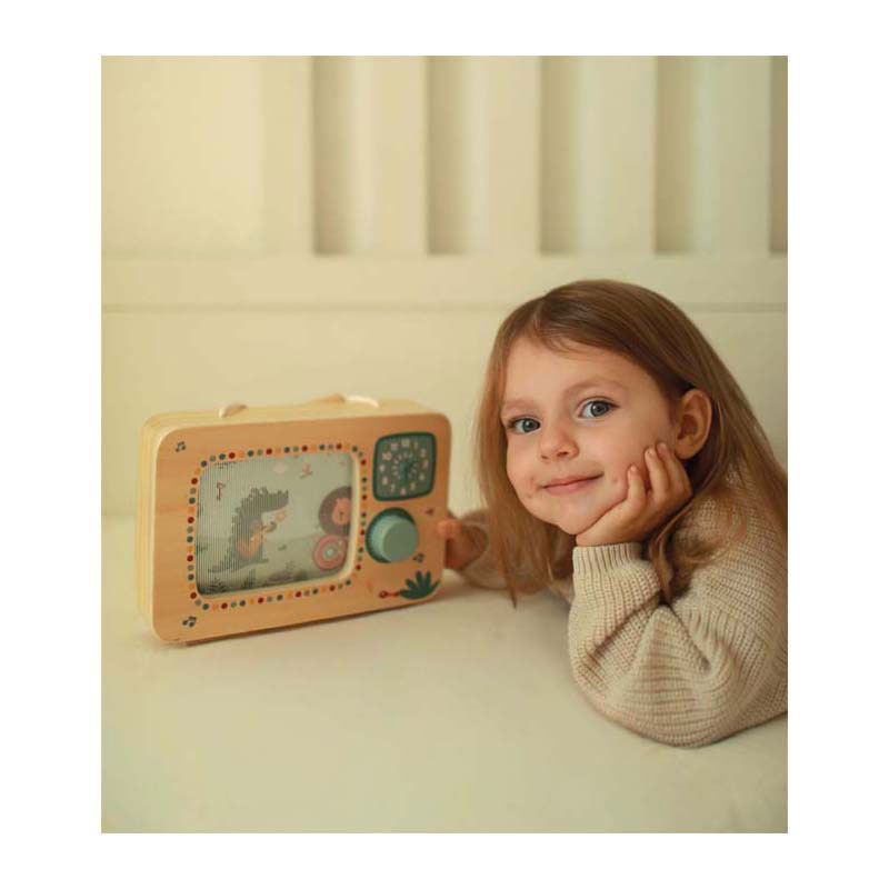 Small Foot - Houten Televisie Muziekdoos Safari FSC