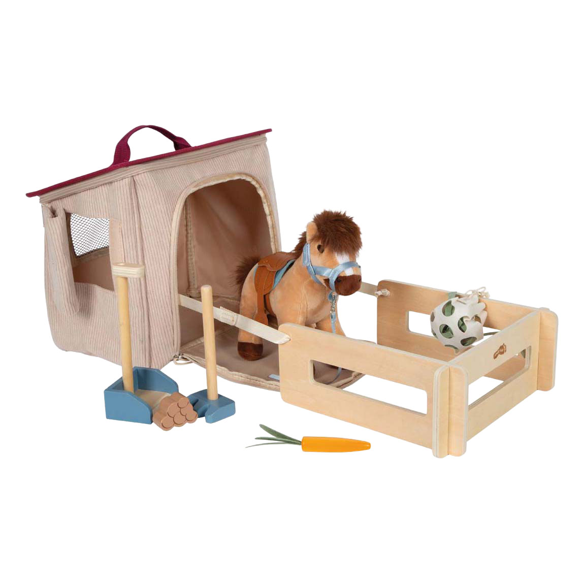 Small Foot - Coffret Cheval avec écurie et accessoires dans un sac